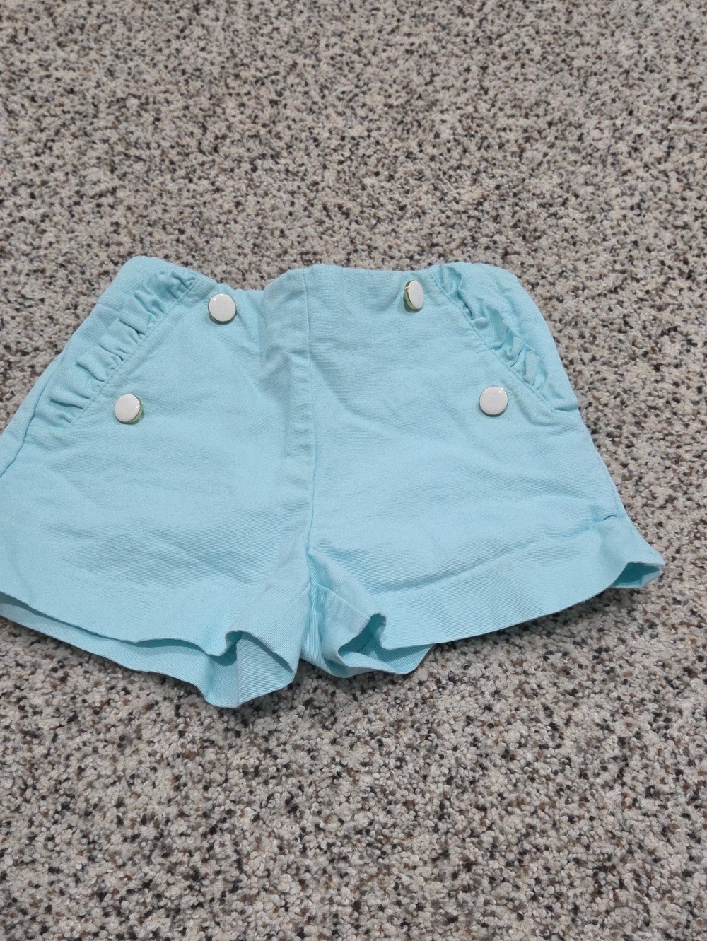Janie and Jack Light Blue Girls' Button Accent Shorts